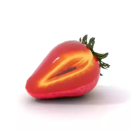 Fresh Strawberry Slice model pack Low-poly 3D model 6