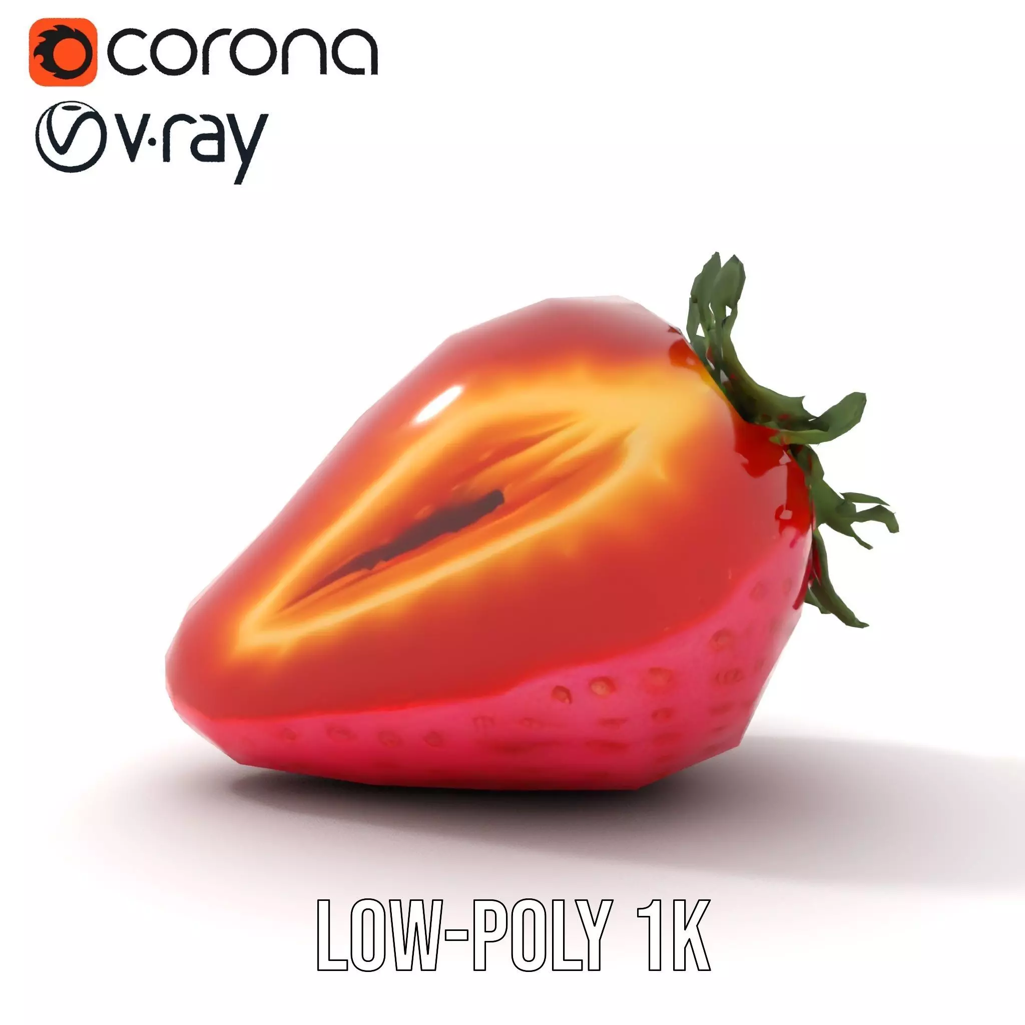 Fresh Strawberry Slice model pack Low-poly 3D model_19