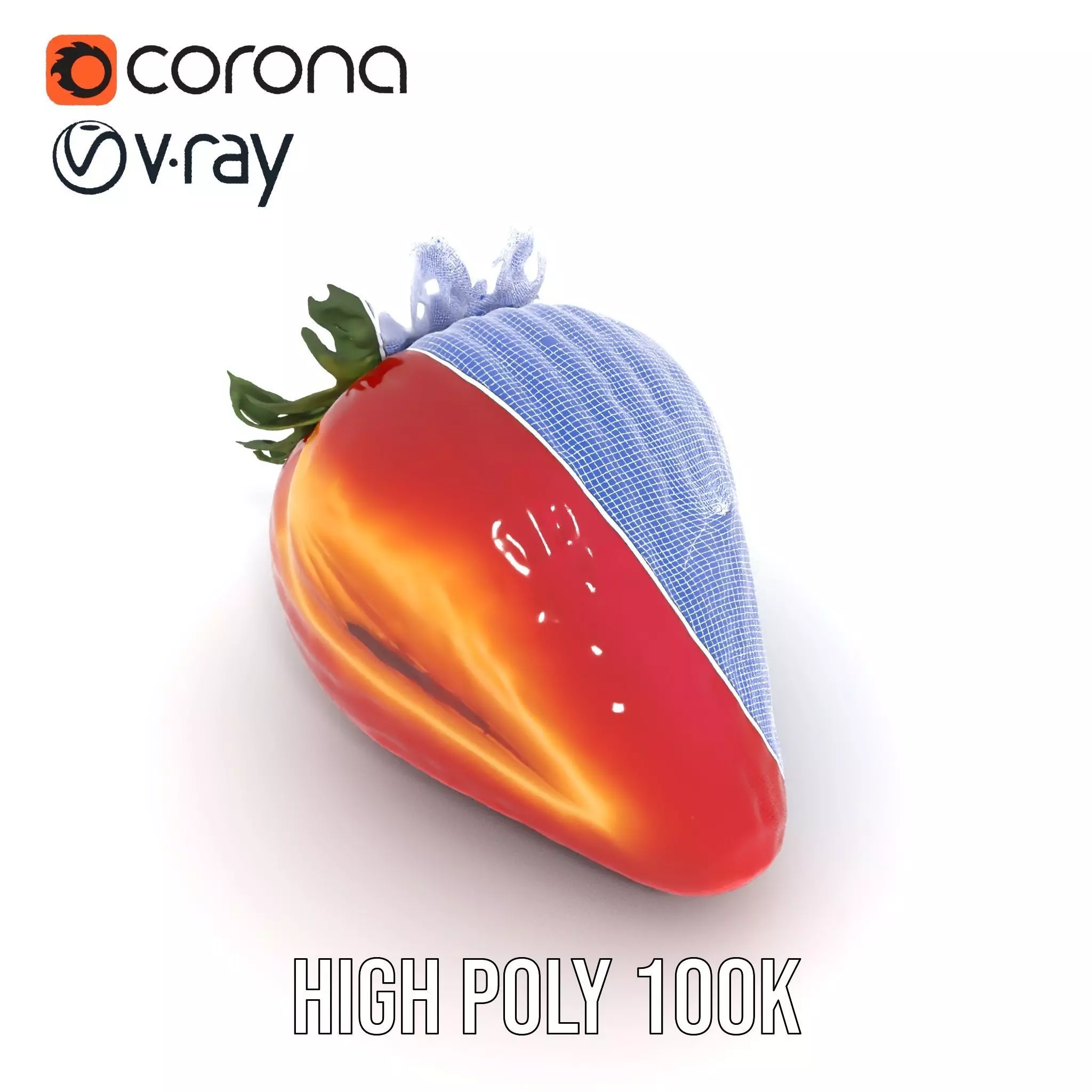 Fresh Strawberry Slice model pack Low-poly 3D model_32