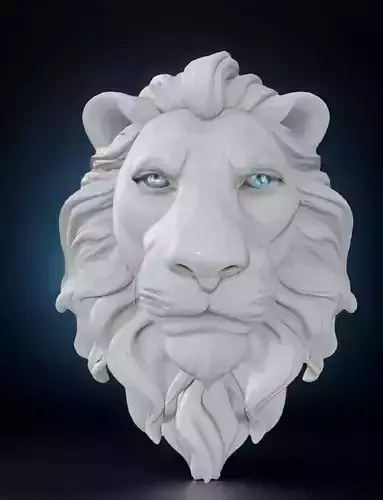 Lion Head Bust 3D Model - STL Printable Wildlife Sculpture