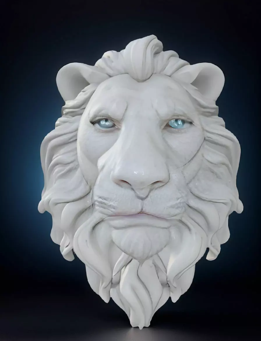 Lion Head Bust 3D Model - STL Printable Wildlife Sculpture 3D print model_0