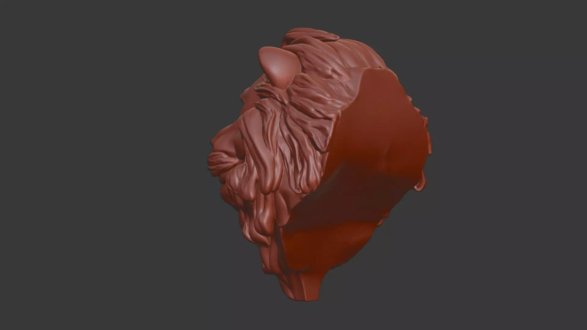 Lion Head Bust 3D Model - STL Printable Wildlife Sculpture 3D print model_4