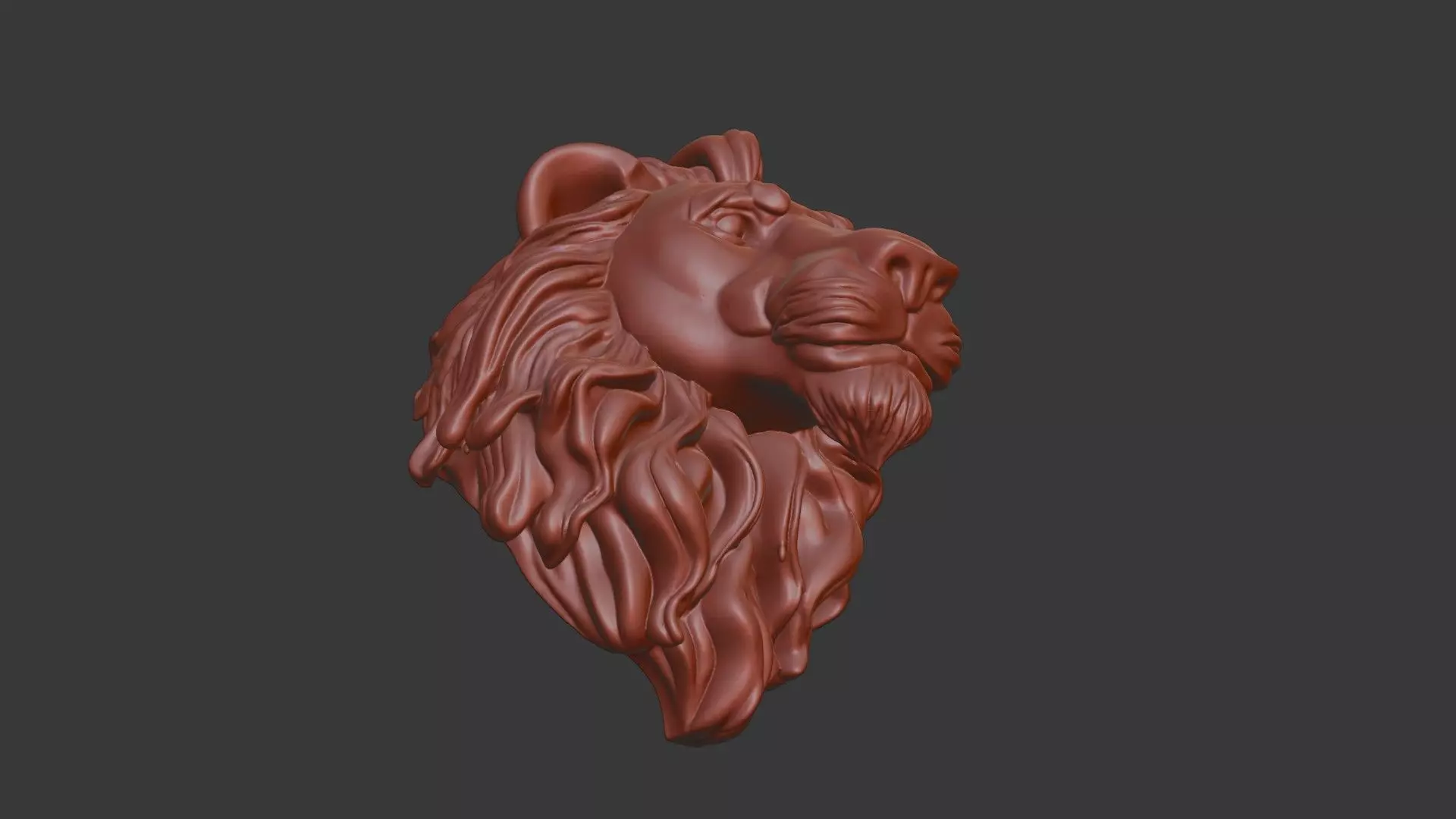 Lion Head Bust 3D Model - STL Printable Wildlife Sculpture 3D print model_6