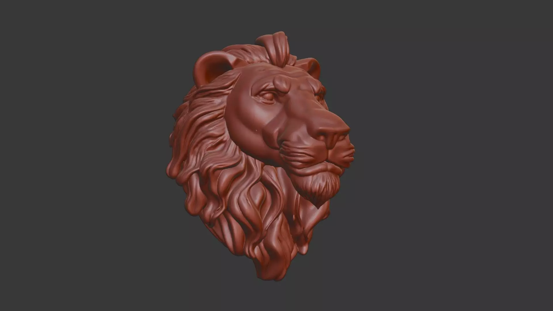 Lion Head Bust 3D Model - STL Printable Wildlife Sculpture 3D print model_1