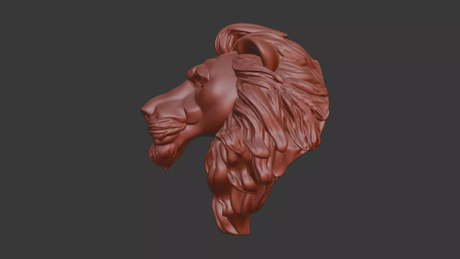 Lion Head Bust 3D Model - STL Printable Wildlife Sculpture 3D print model_3