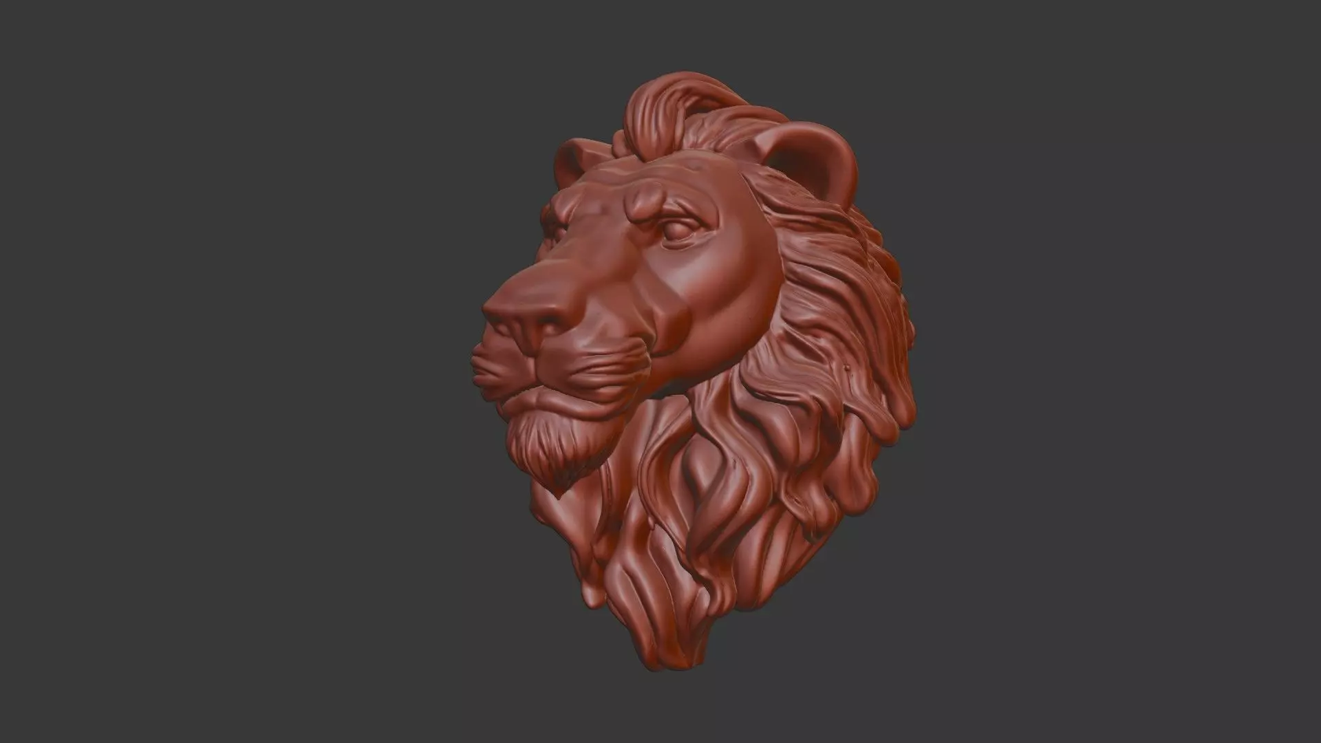 Lion Head Bust 3D Model - STL Printable Wildlife Sculpture 3D print model_7