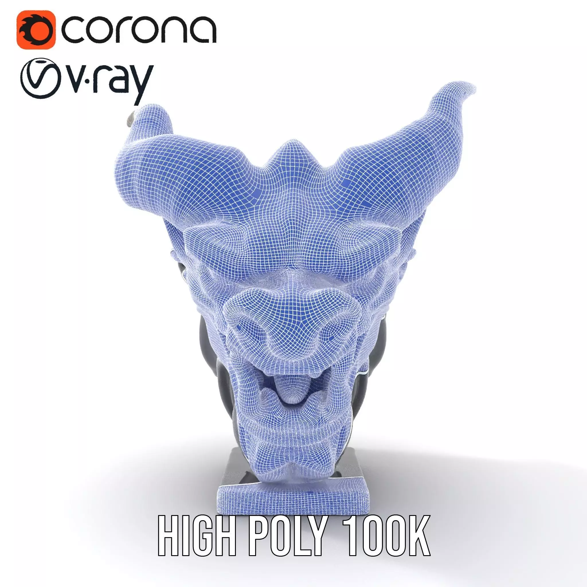 Obsidian Demon Head model pack Low-poly 3D model_34