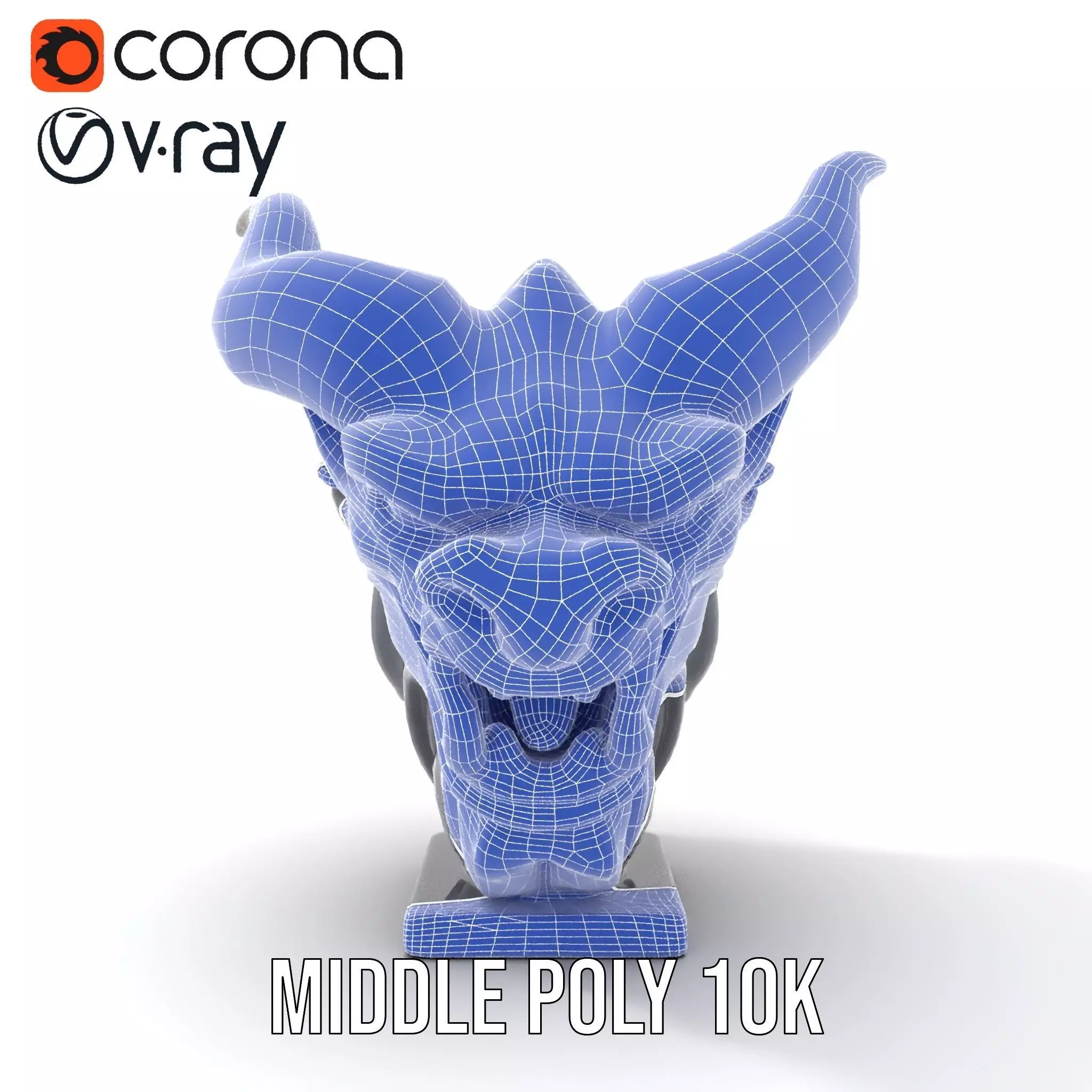 Obsidian Demon Head model pack Low-poly 3D model_21