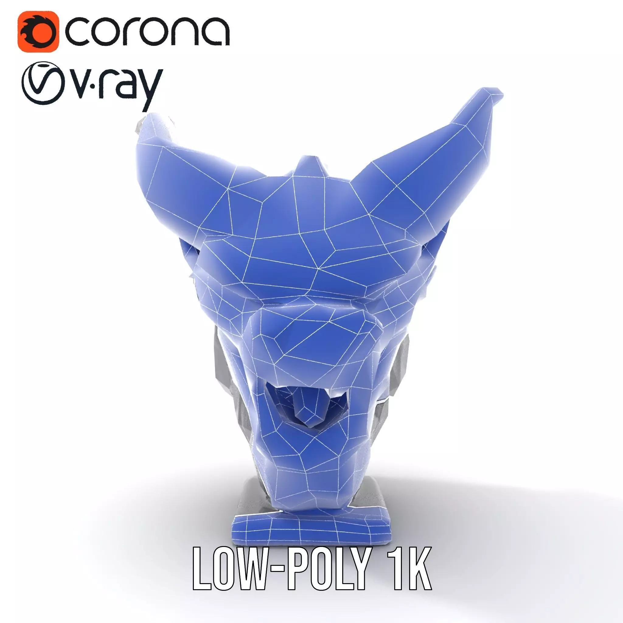 Obsidian Demon Head model pack Low-poly 3D model_31