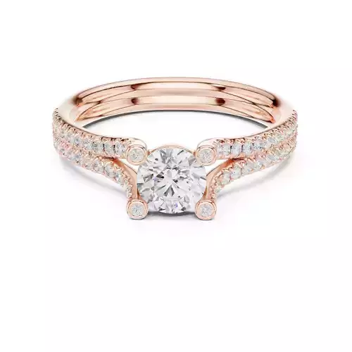 Unique Split Shank Round Diamond Wedding Ring 3DM STL Video