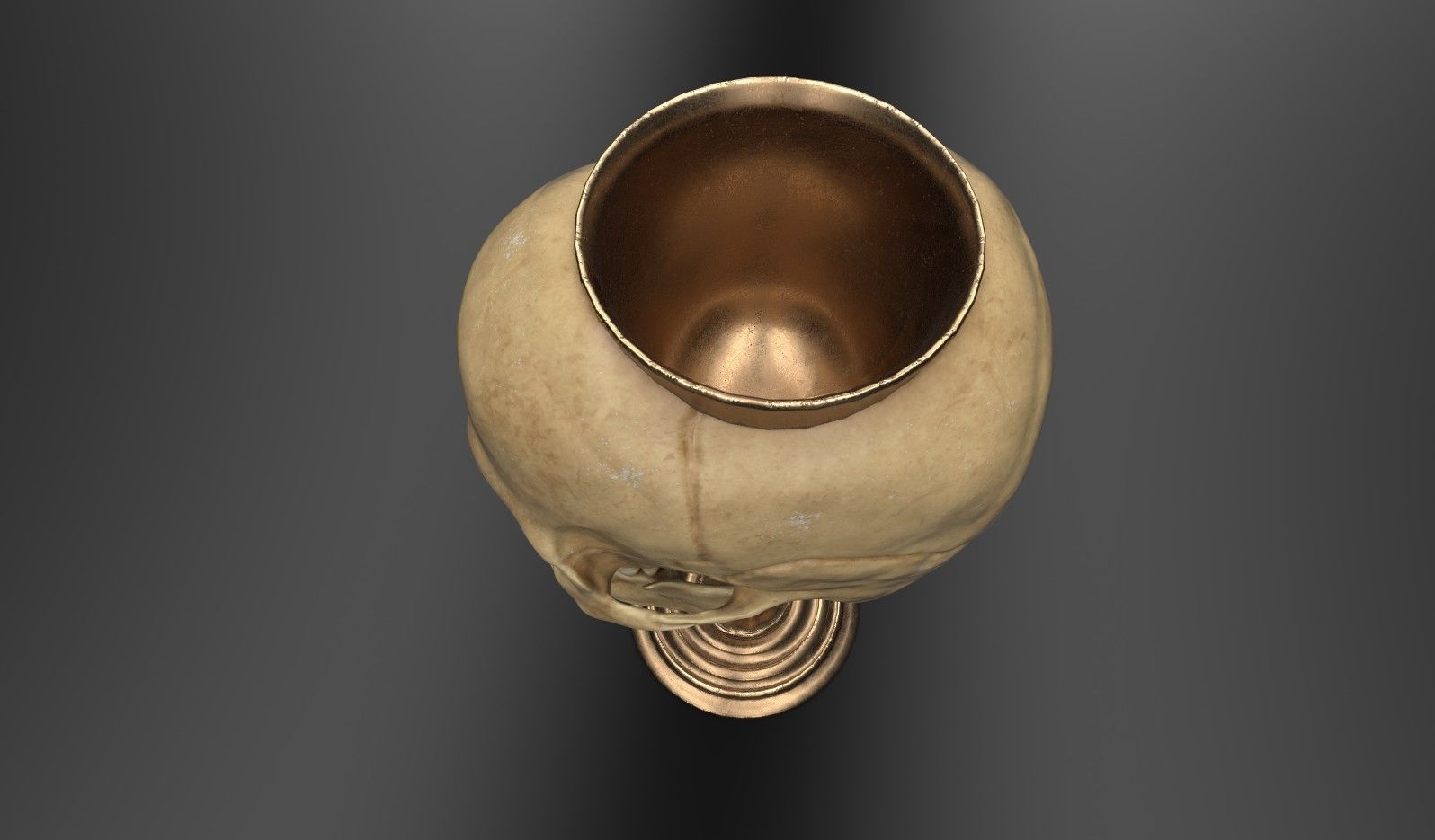 Gothic Style Skull Chalice 3D model_2