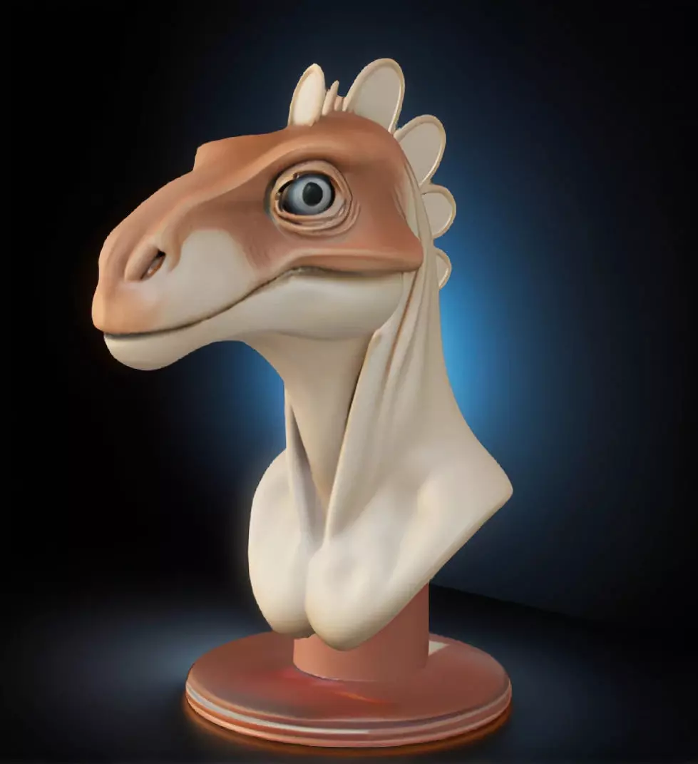Maiasaura Head Bust 3D Model - STL Printable Dinosaur Sculpture 3D print model