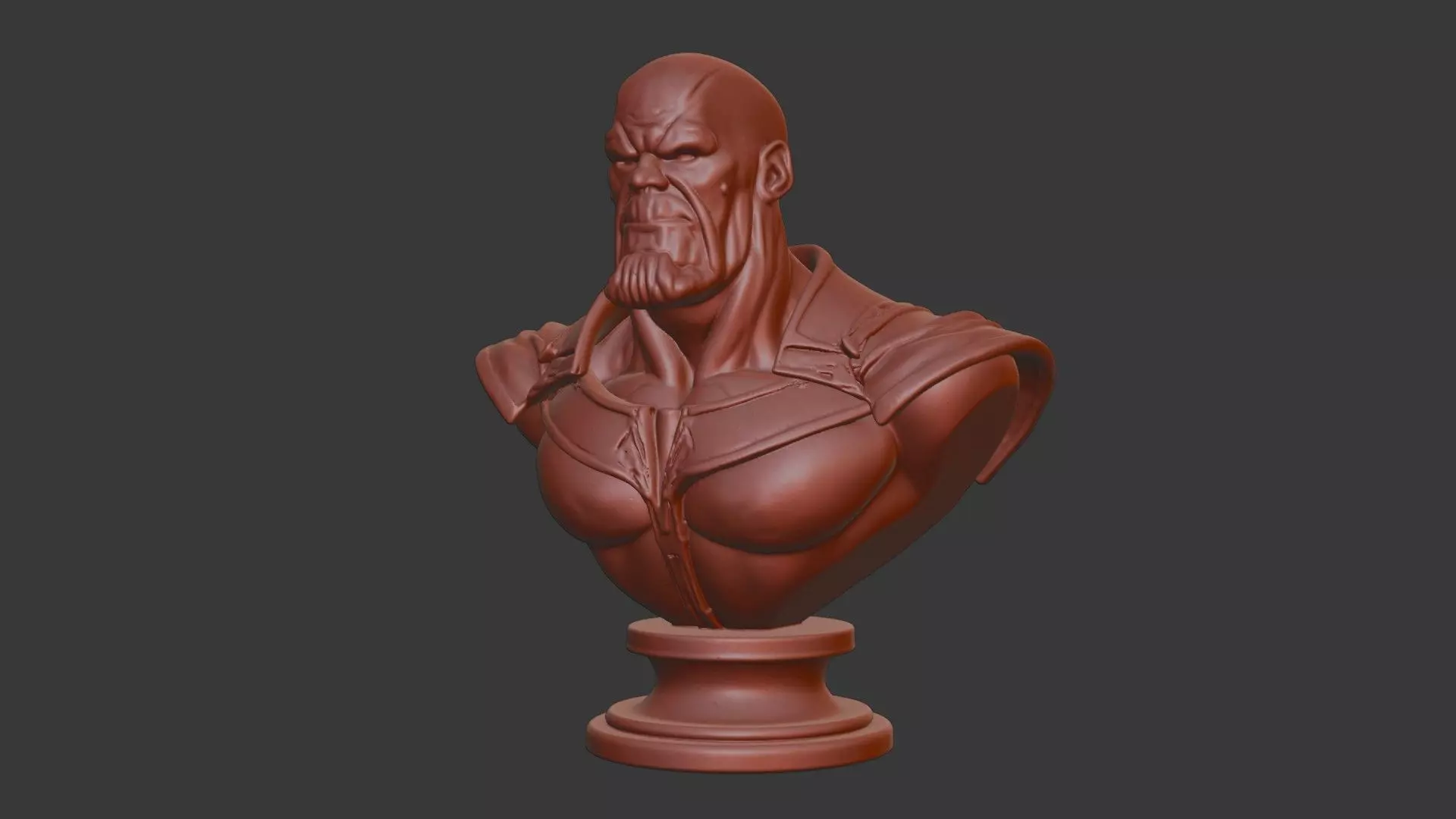 Thanos Bust 3D Model - STL Printable Marvel Sculpture 3D print model_7