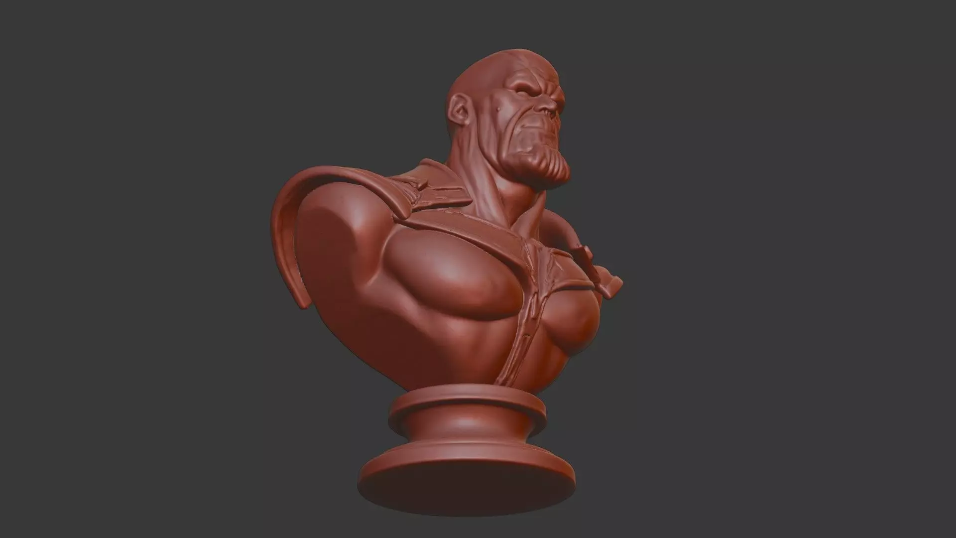 Thanos Bust 3D Model - STL Printable Marvel Sculpture 3D print model_6