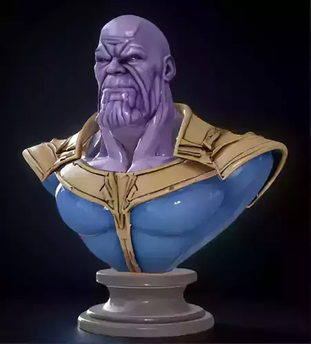 Thanos Bust 3D Model - STL Printable Marvel Sculpture