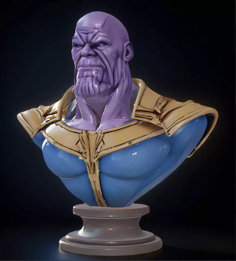Thanos Bust 3D Model - STL Printable Marvel Sculpture 3D print model_0