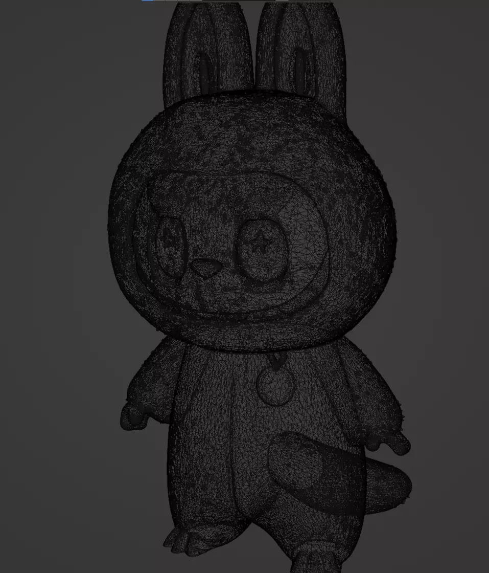 Labubu Inspired Stylized Creepy Cute Designer Toy Model 3D model_5