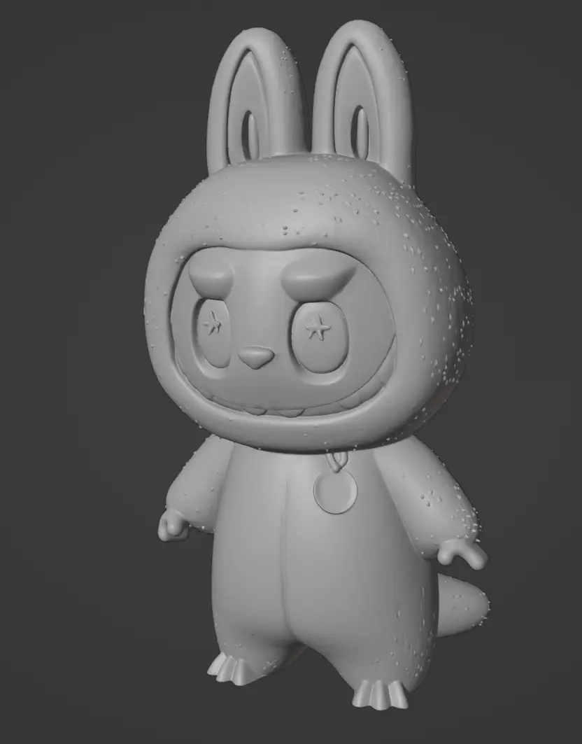 Labubu Inspired Stylized Creepy Cute Designer Toy Model 3D model_4