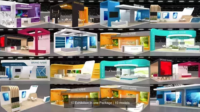 10 Exhibition In one Package 3D Model Collection