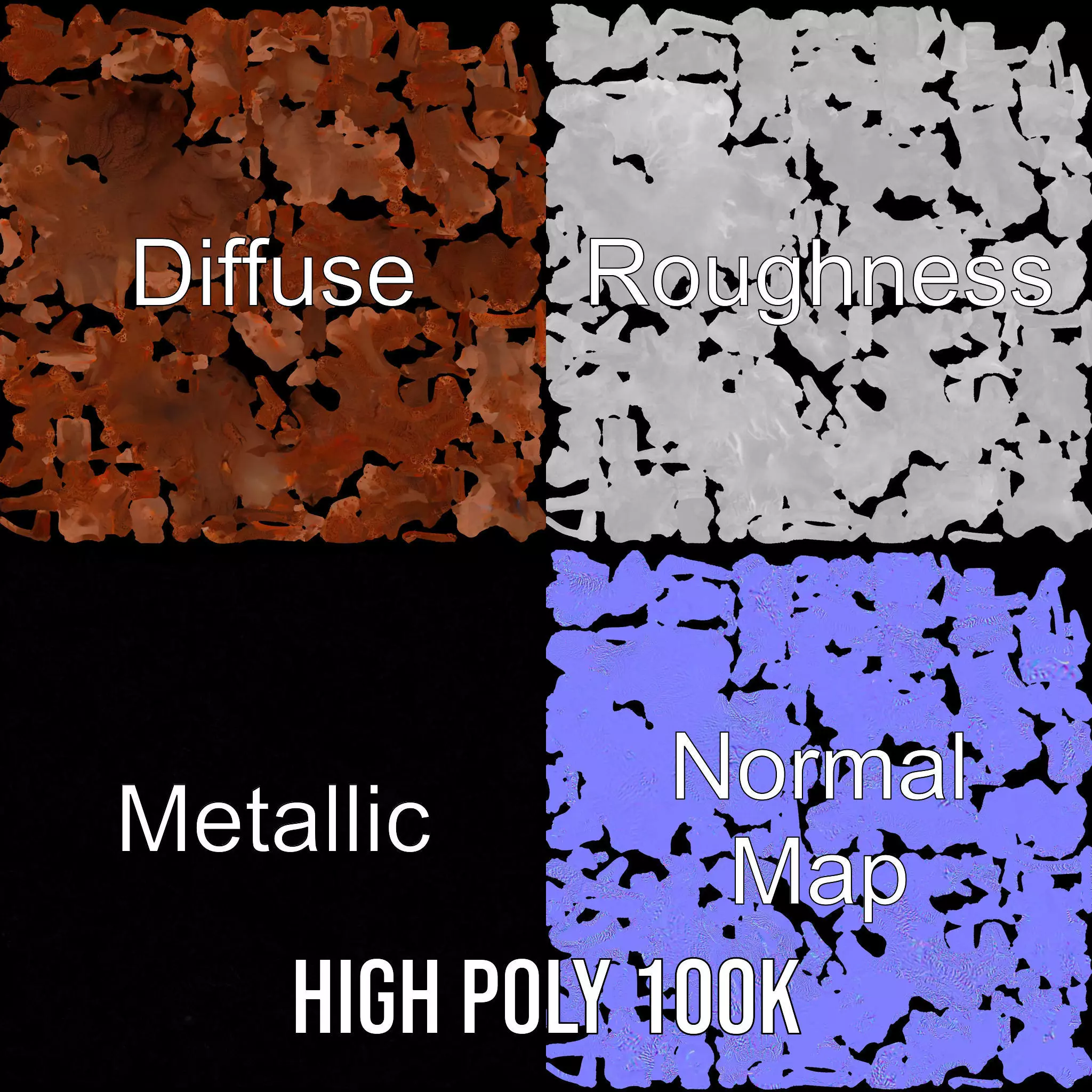 Rustic Coral Structure model pack Low-poly 3D model_3