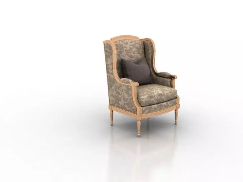 Classic Armchair 3D model_0