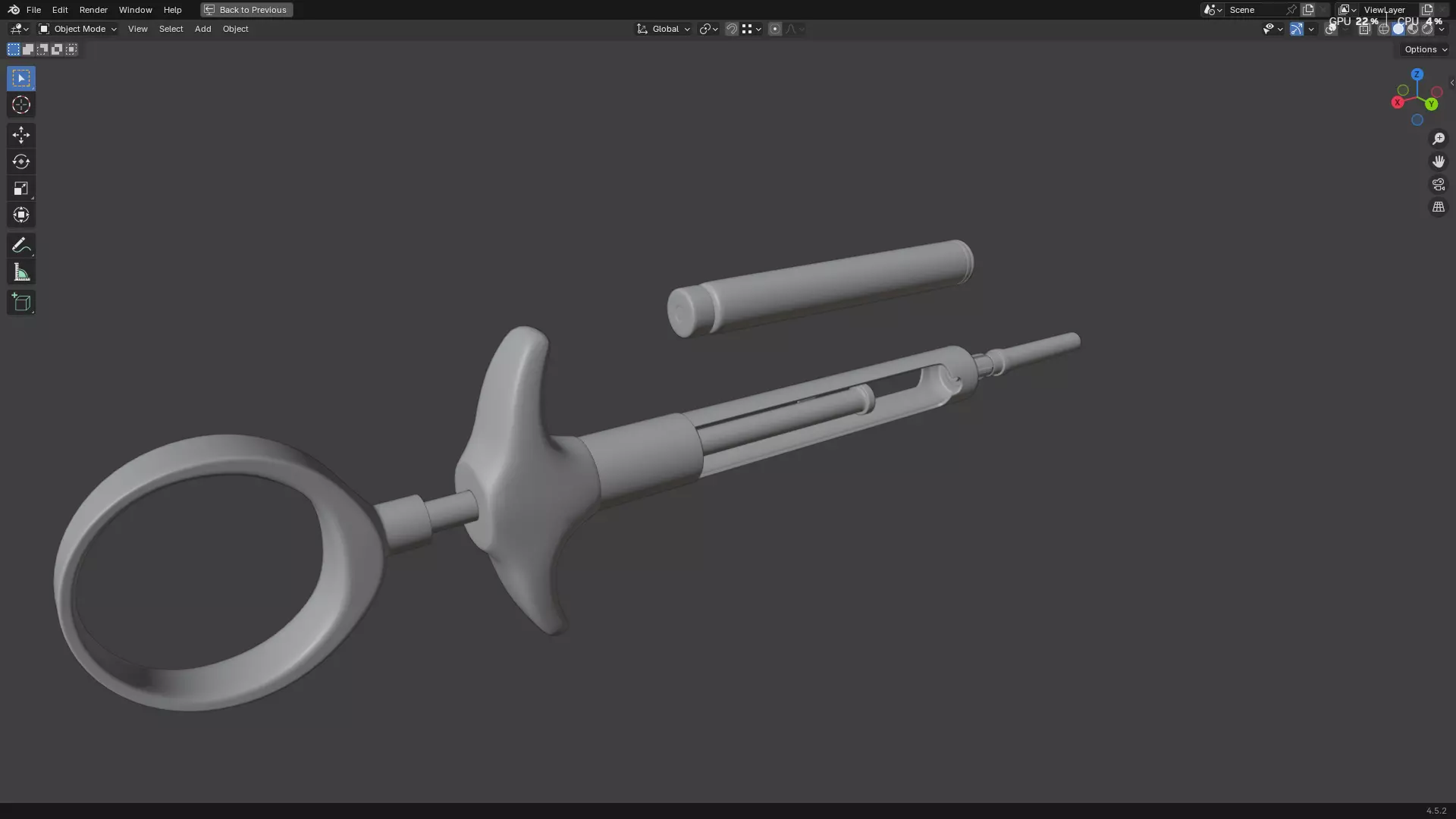 Dental Self Aspirating Syringe02 3D model_4