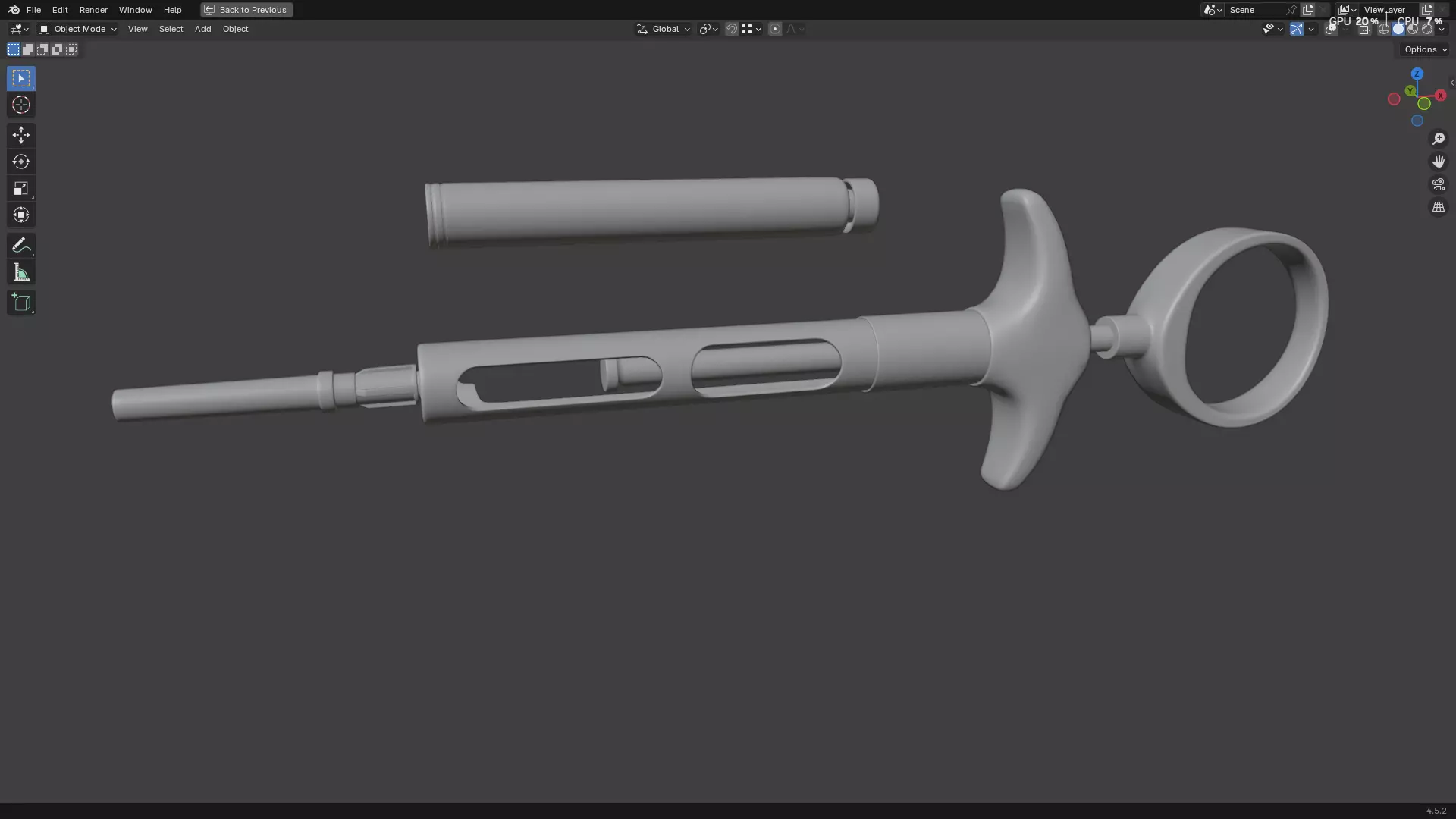Dental Self Aspirating Syringe02 3D model_7