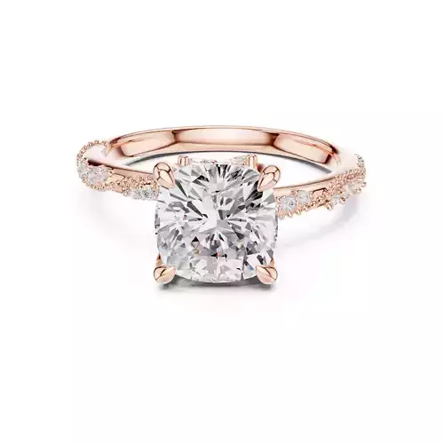 8mm Cushion Cut Hidden Marquise Wedding Ring 3DM STL Video