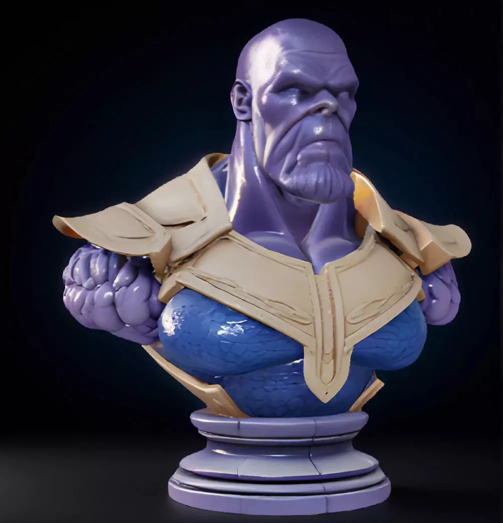 Thanos Bust 3D Model - STL Printable Marvel Sculpture 3D print model_0