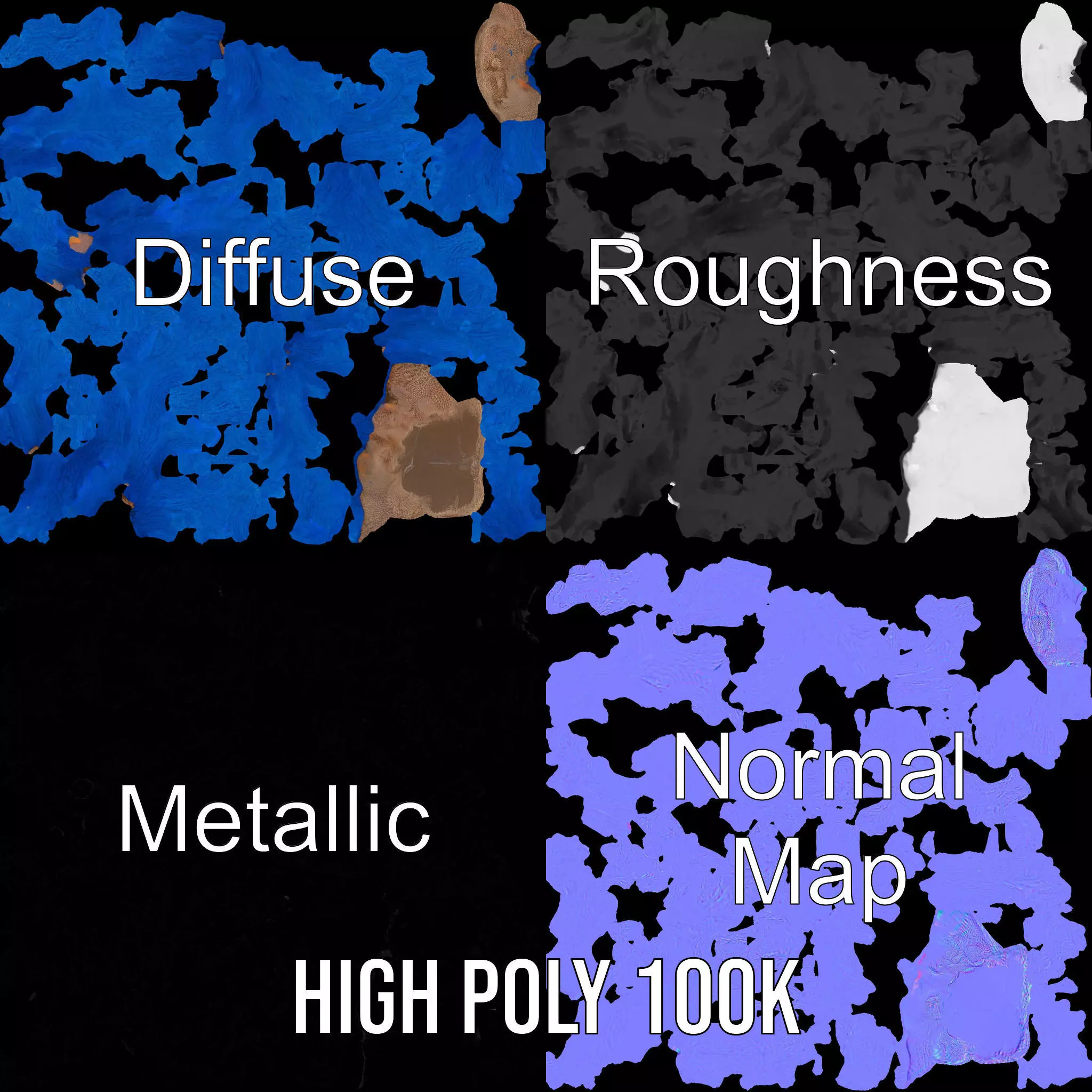 Azure Coral Branch model pack Low-poly 3D model_3