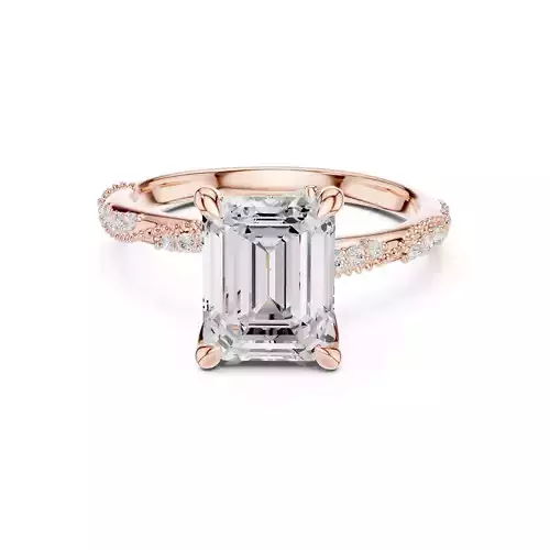 9x7mm emerald Cut Hidden Marquise Wedding Ring 3DM STL Video