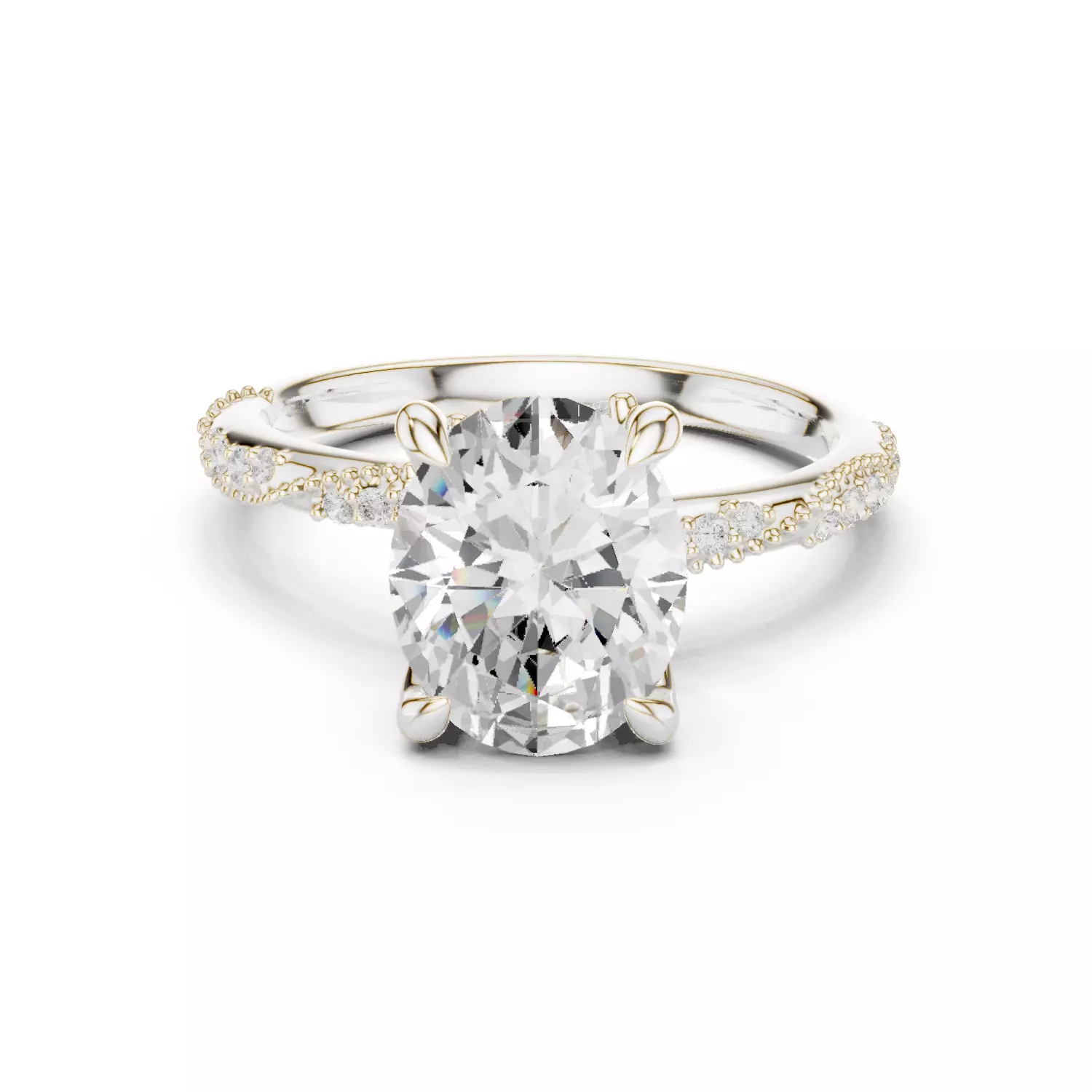 10x8mm Oval Cut Crossover Hidden Marquise Cut Ring 3DM STL Video 3D print model_14