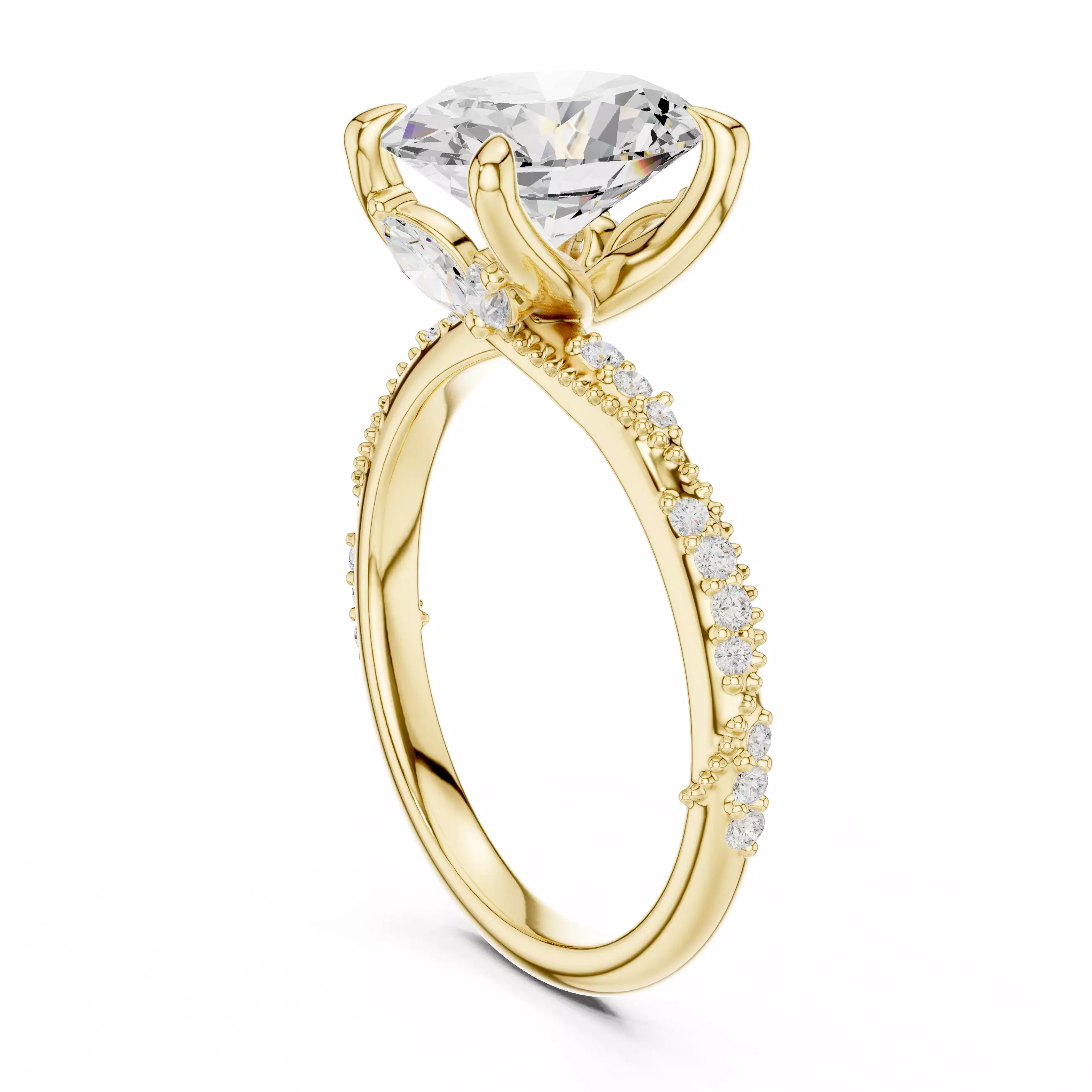 10x8mm Oval Cut Crossover Hidden Marquise Cut Ring 3DM STL Video 3D print model_6