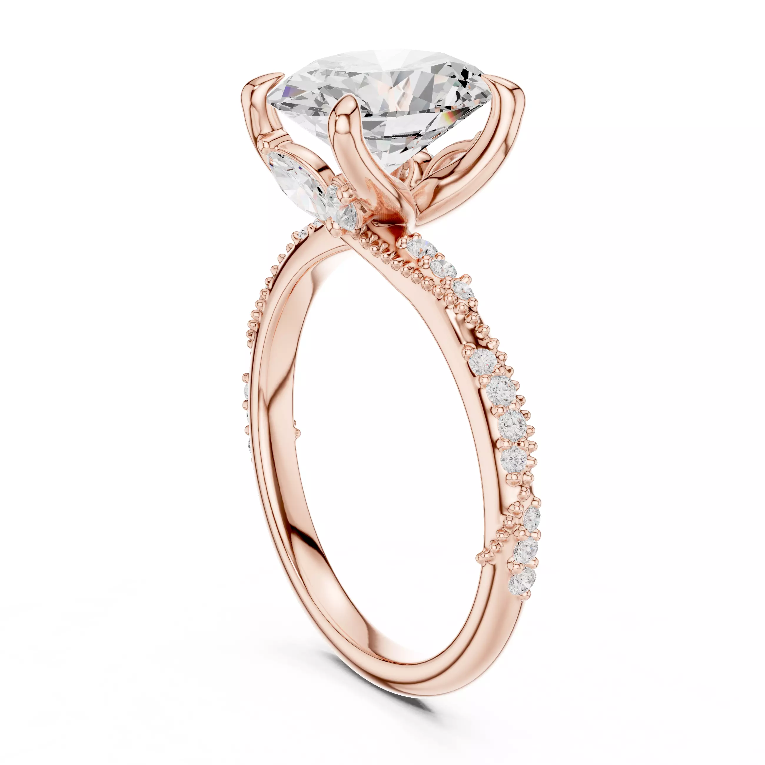 10x8mm Oval Cut Crossover Hidden Marquise Cut Ring 3DM STL Video 3D print model_3