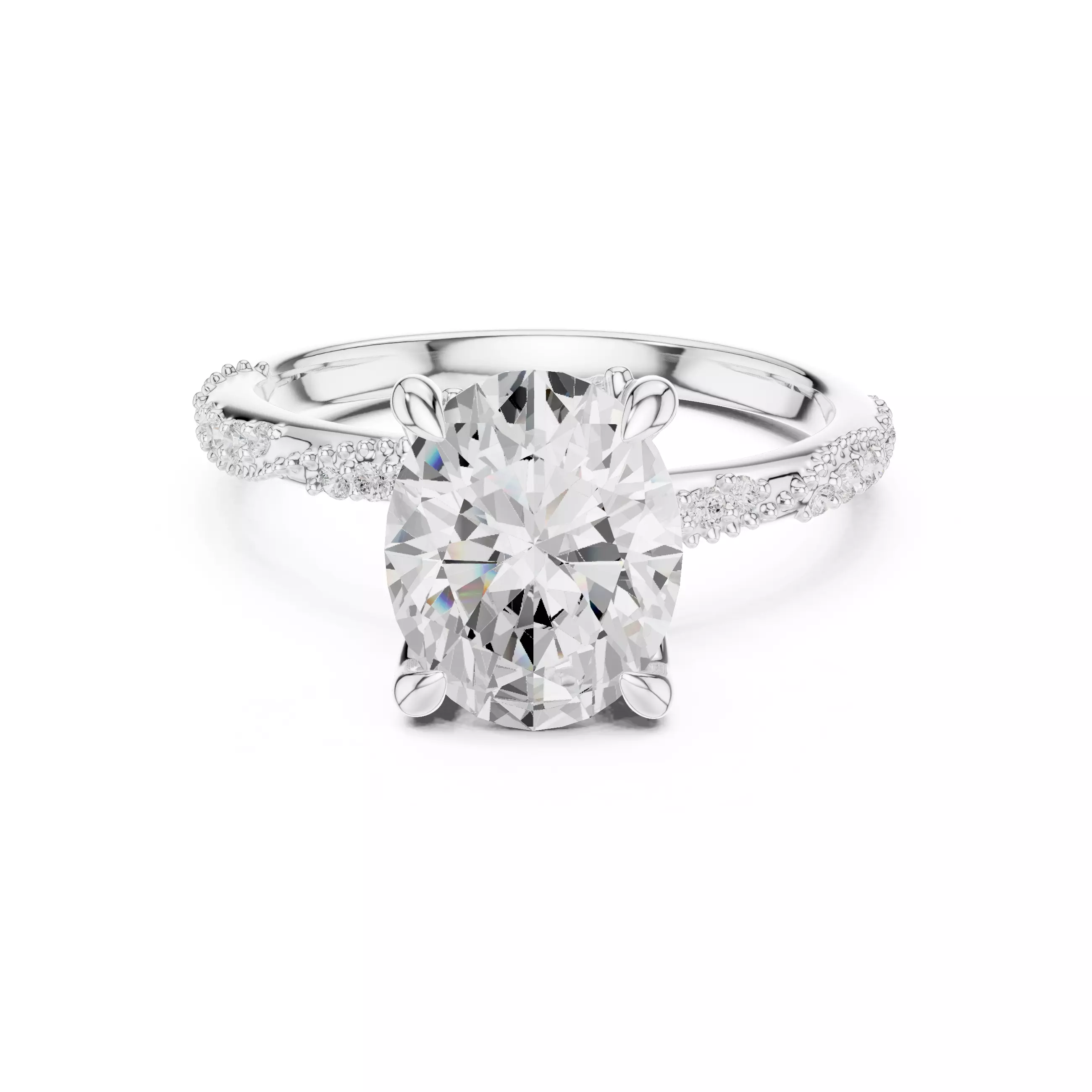 10x8mm Oval Cut Crossover Hidden Marquise Cut Ring 3DM STL Video 3D print model_2