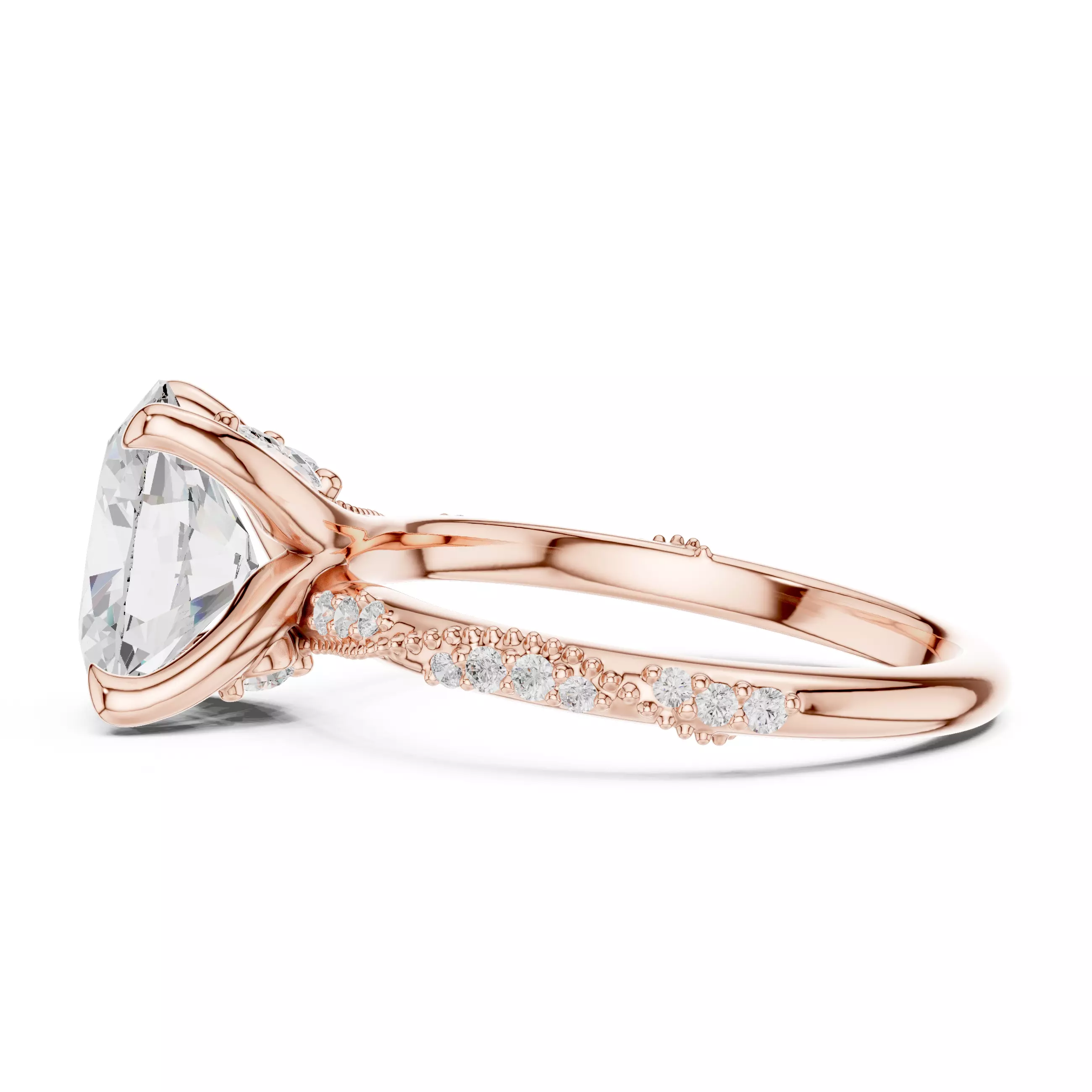 10x8mm Oval Cut Crossover Hidden Marquise Cut Ring 3DM STL Video 3D print model_5