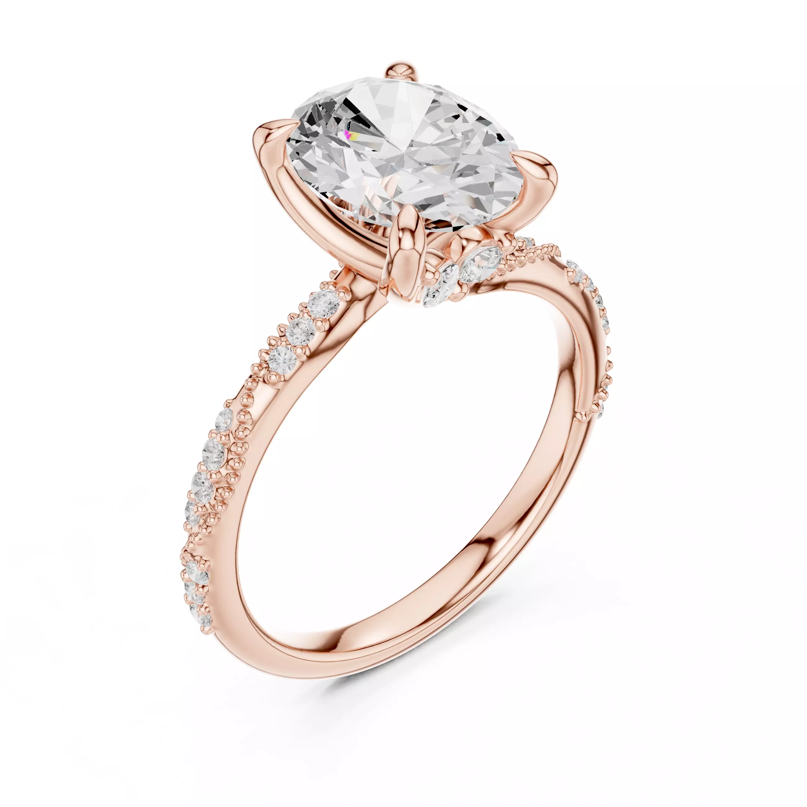 10x8mm Oval Cut Crossover Hidden Marquise Cut Ring 3DM STL Video 3D print model_4