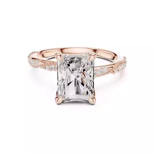 9x7mm Radiant Cut Diamond Crossover Wedding Ring 3DM STL Video