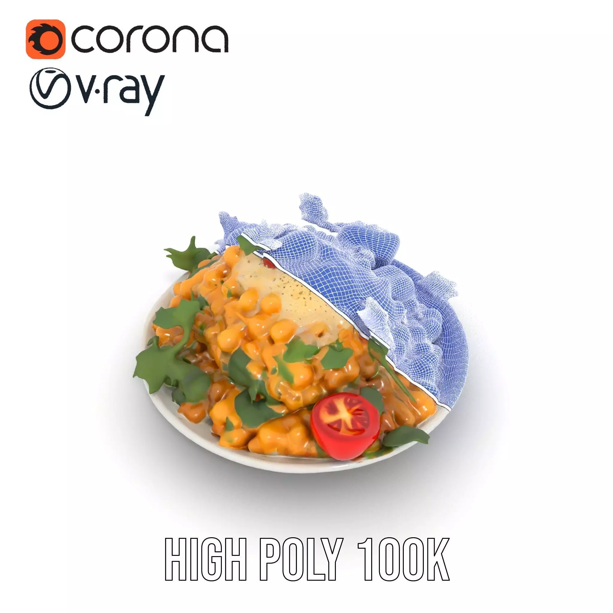 Chickpea Salad model pack Low-poly 3D model_26