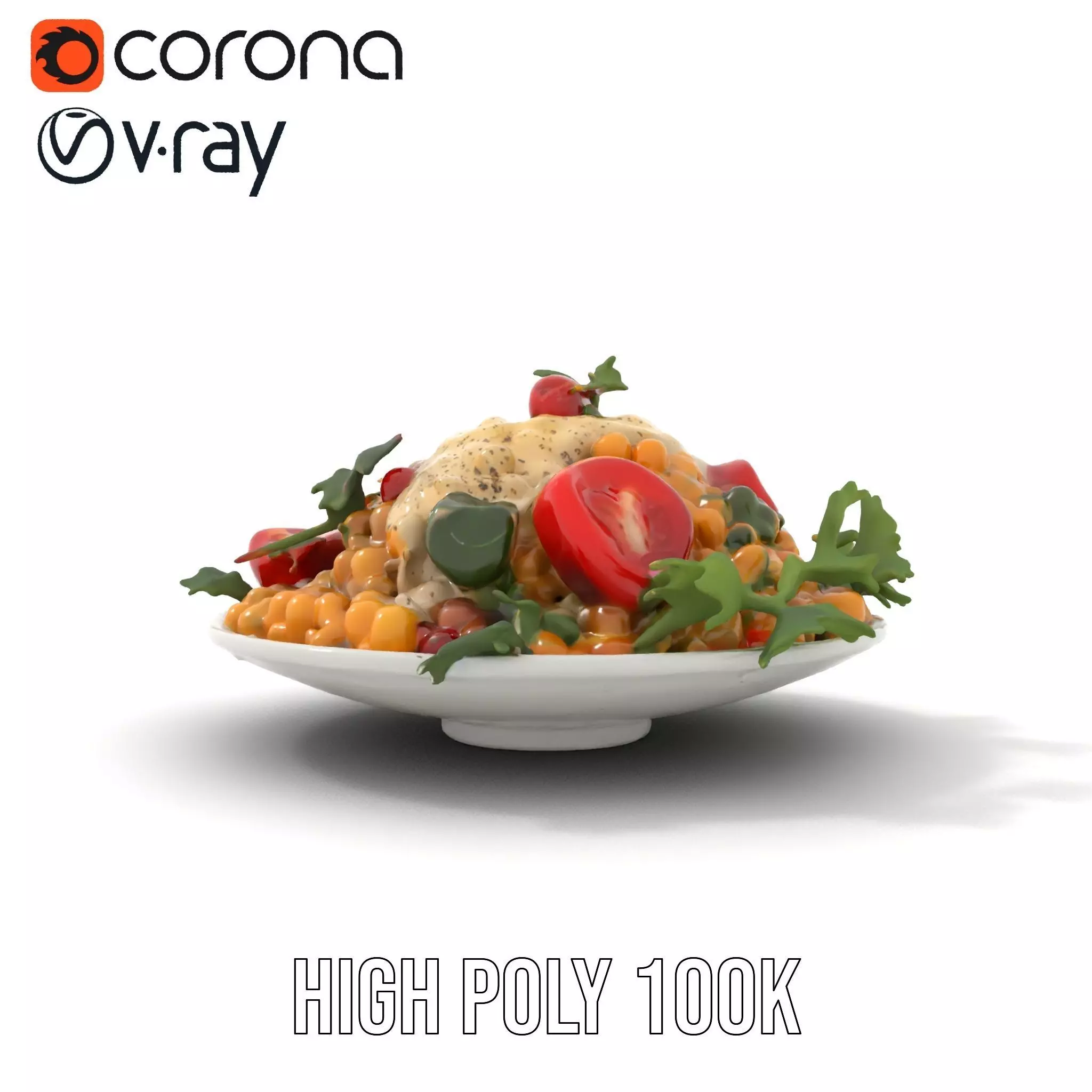 Chickpea Salad model pack Low-poly 3D model_5