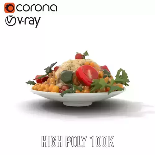 Chickpea Salad model pack Low-poly 3D model 5