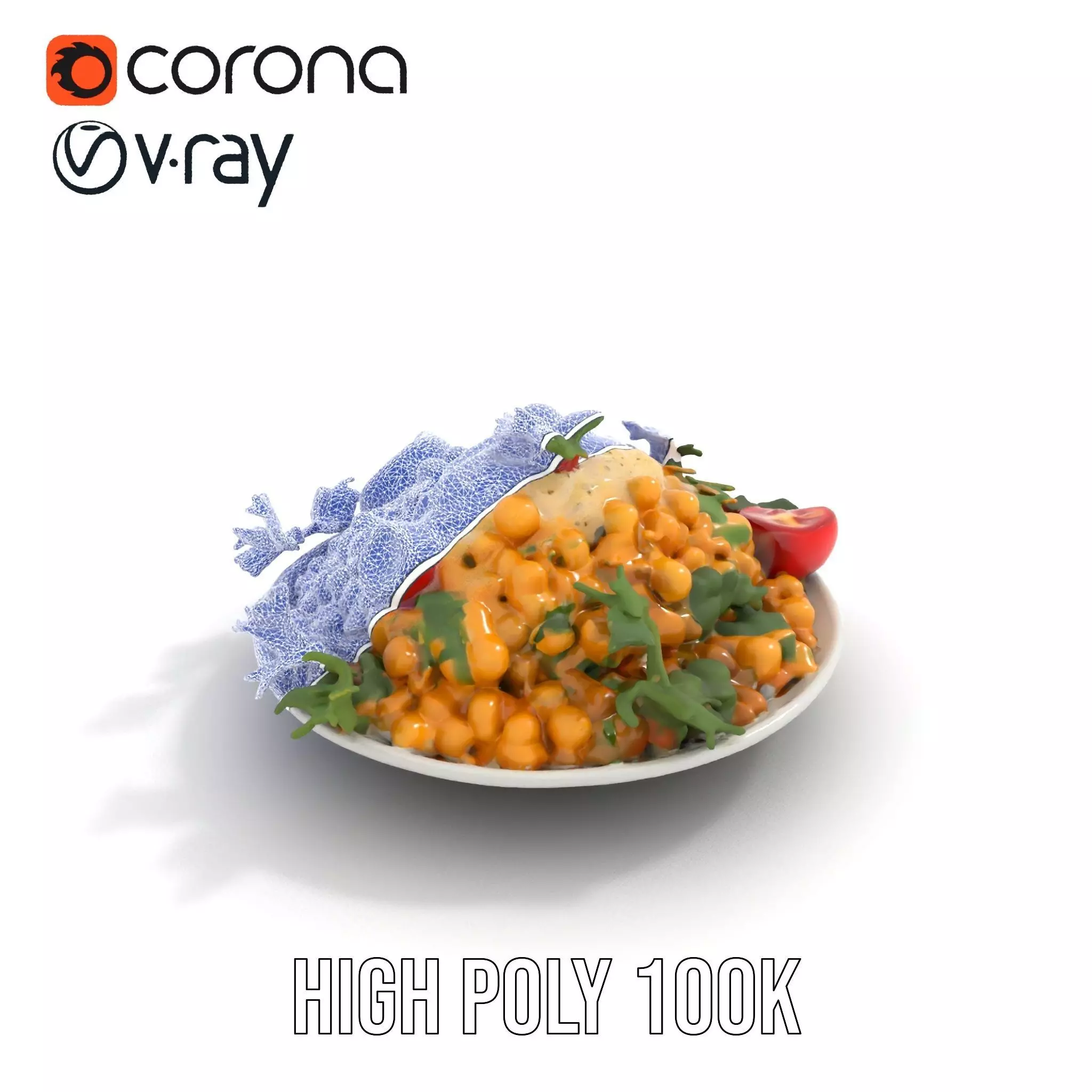 Chickpea Salad model pack Low-poly 3D model_19