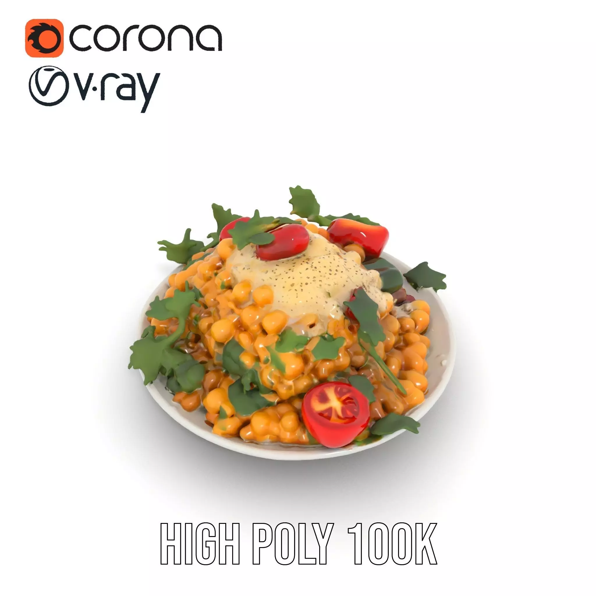 Chickpea Salad model pack Low-poly 3D model_11