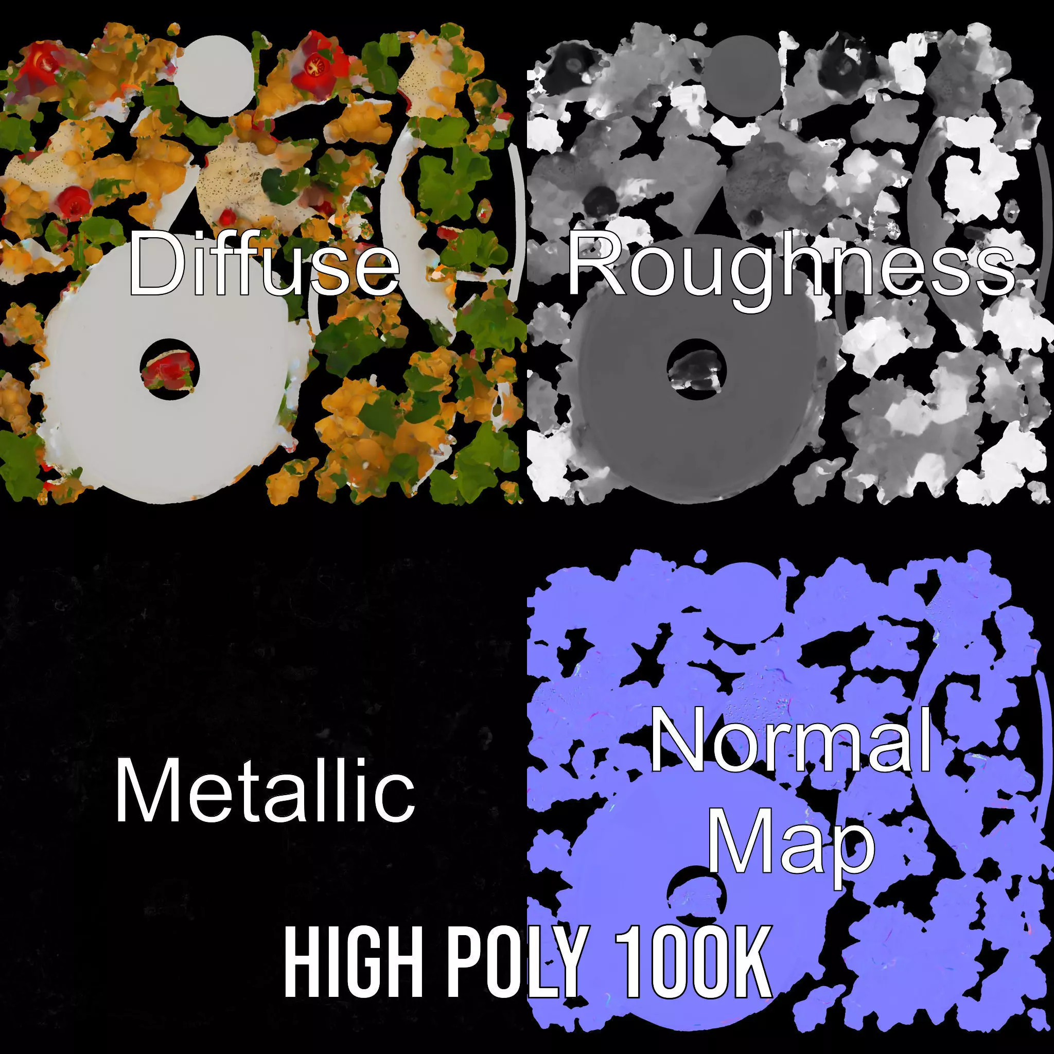 Chickpea Salad model pack Low-poly 3D model_3