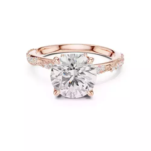 Round Diamond Crossover Shank Hidden Marquise Ring 3DM STL Video