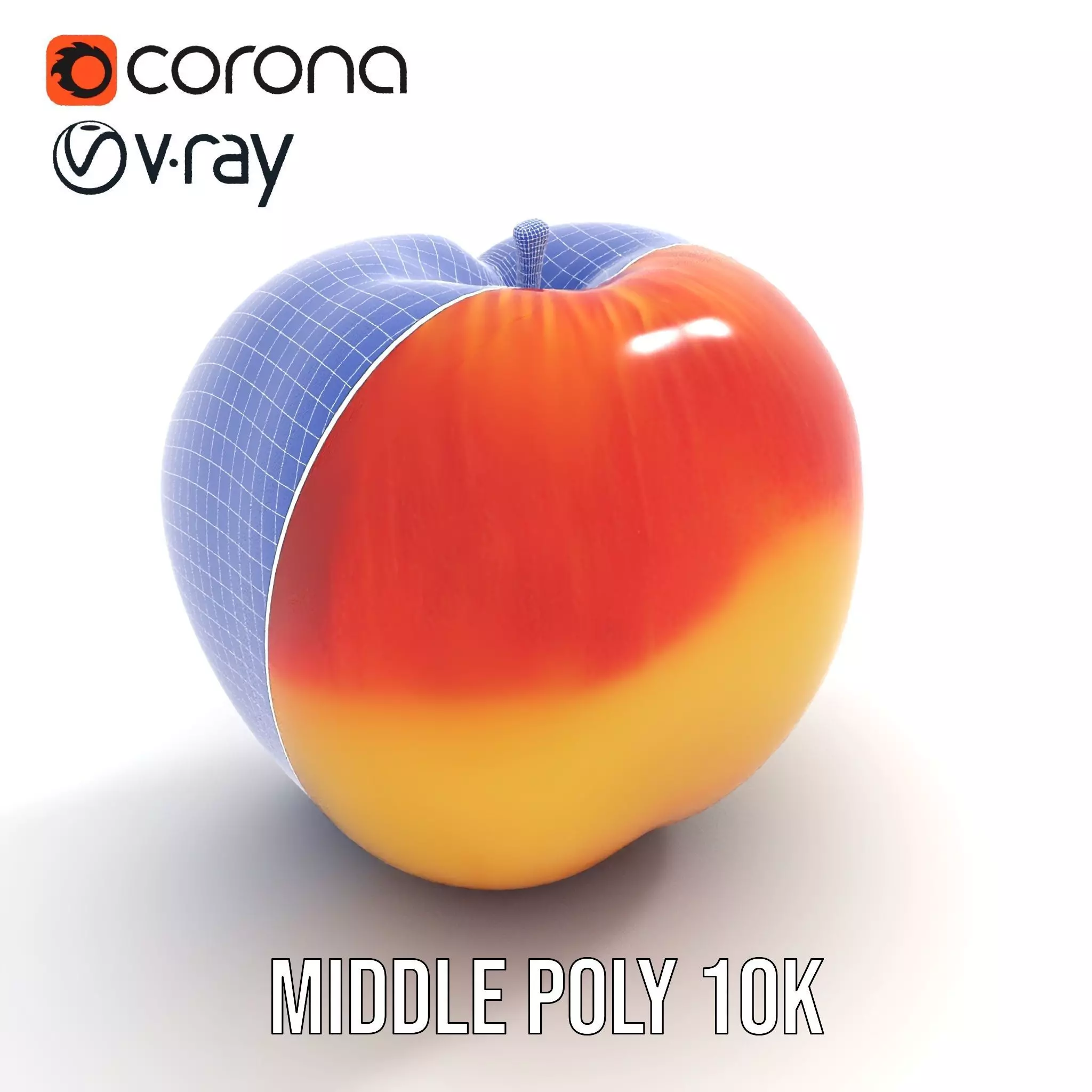 Red Apple Sliced model pack Low-poly 3D model_21