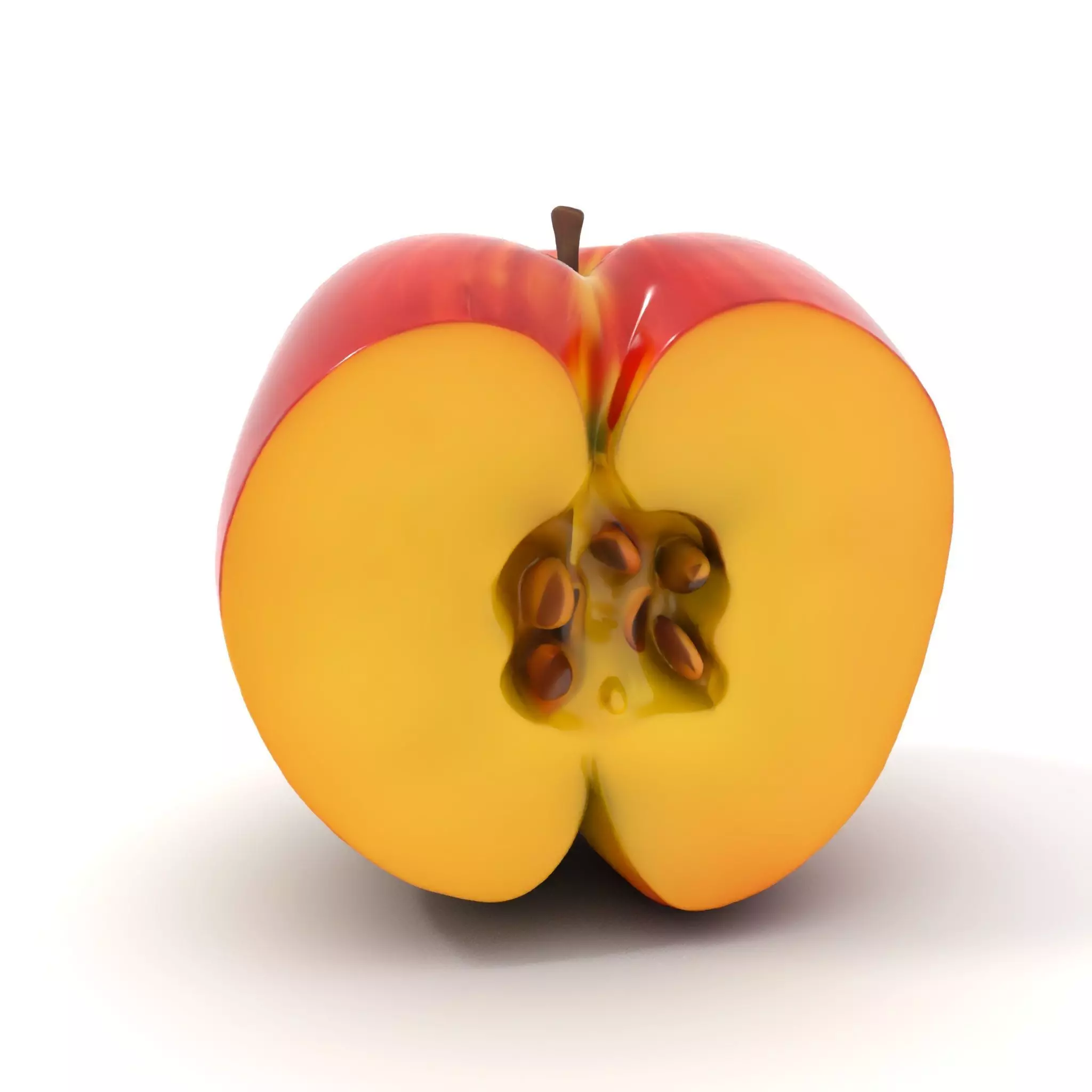 Red Apple Sliced model pack Low-poly 3D model_0