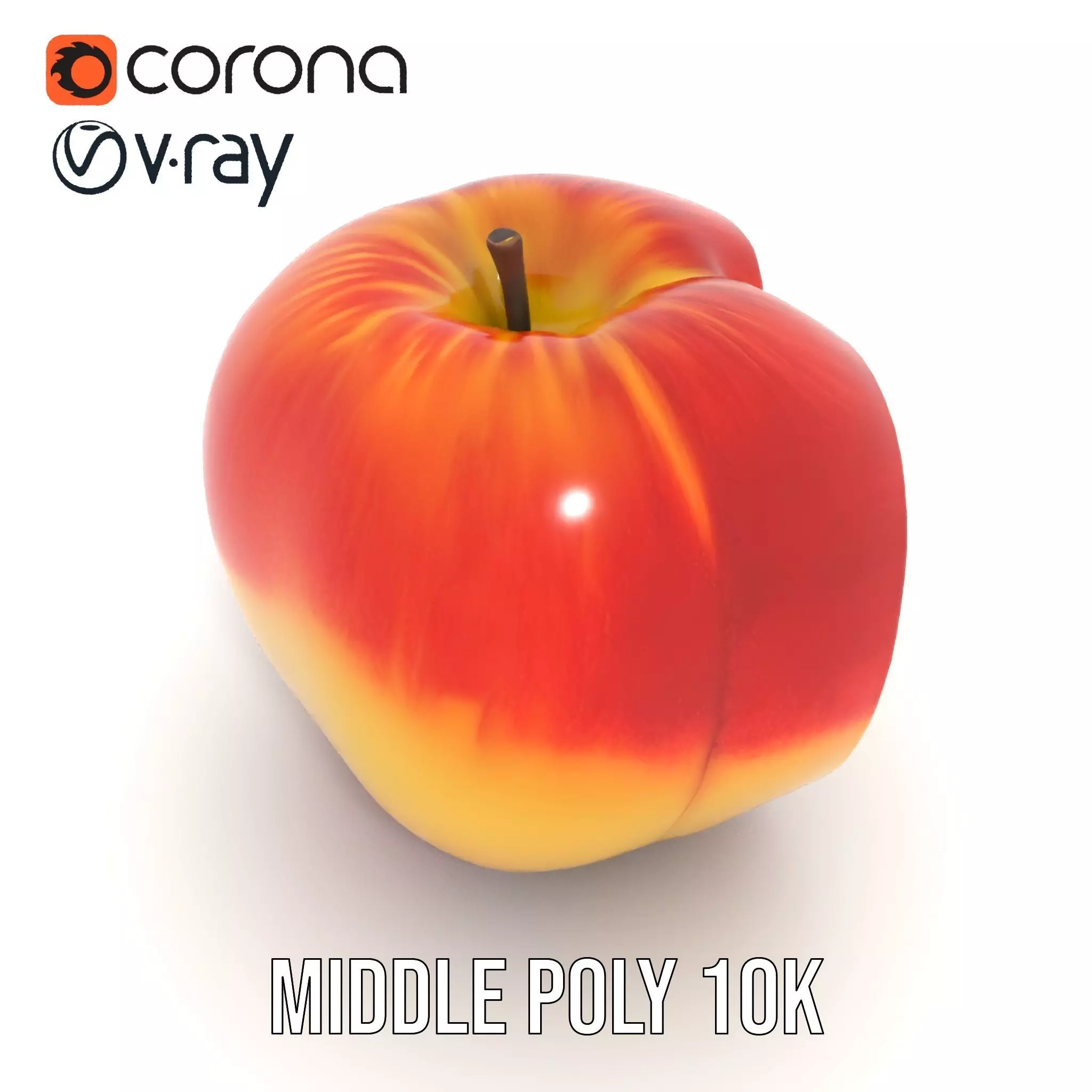 Red Apple Sliced model pack Low-poly 3D model_5