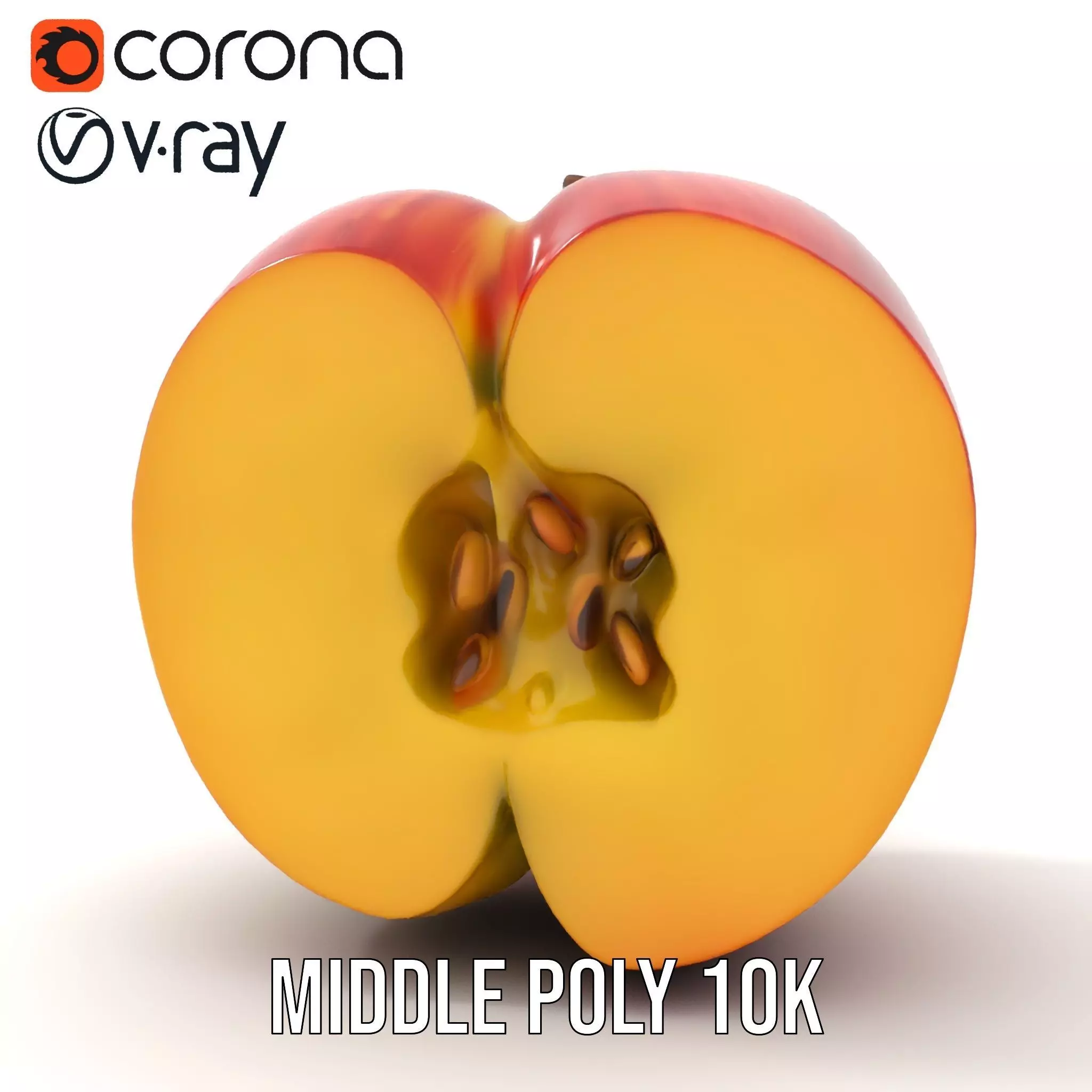 Red Apple Sliced model pack Low-poly 3D model_15