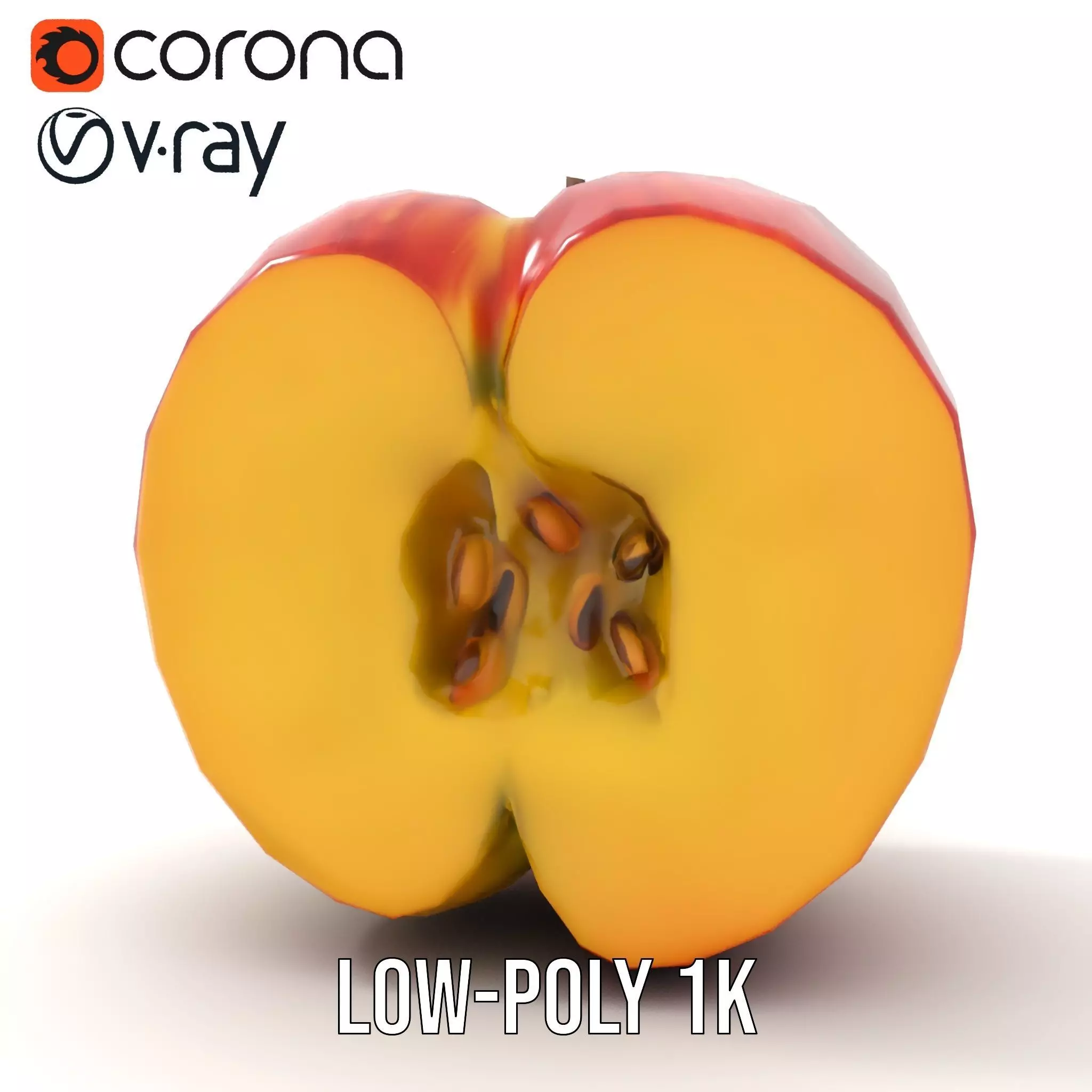 Red Apple Sliced model pack Low-poly 3D model_16